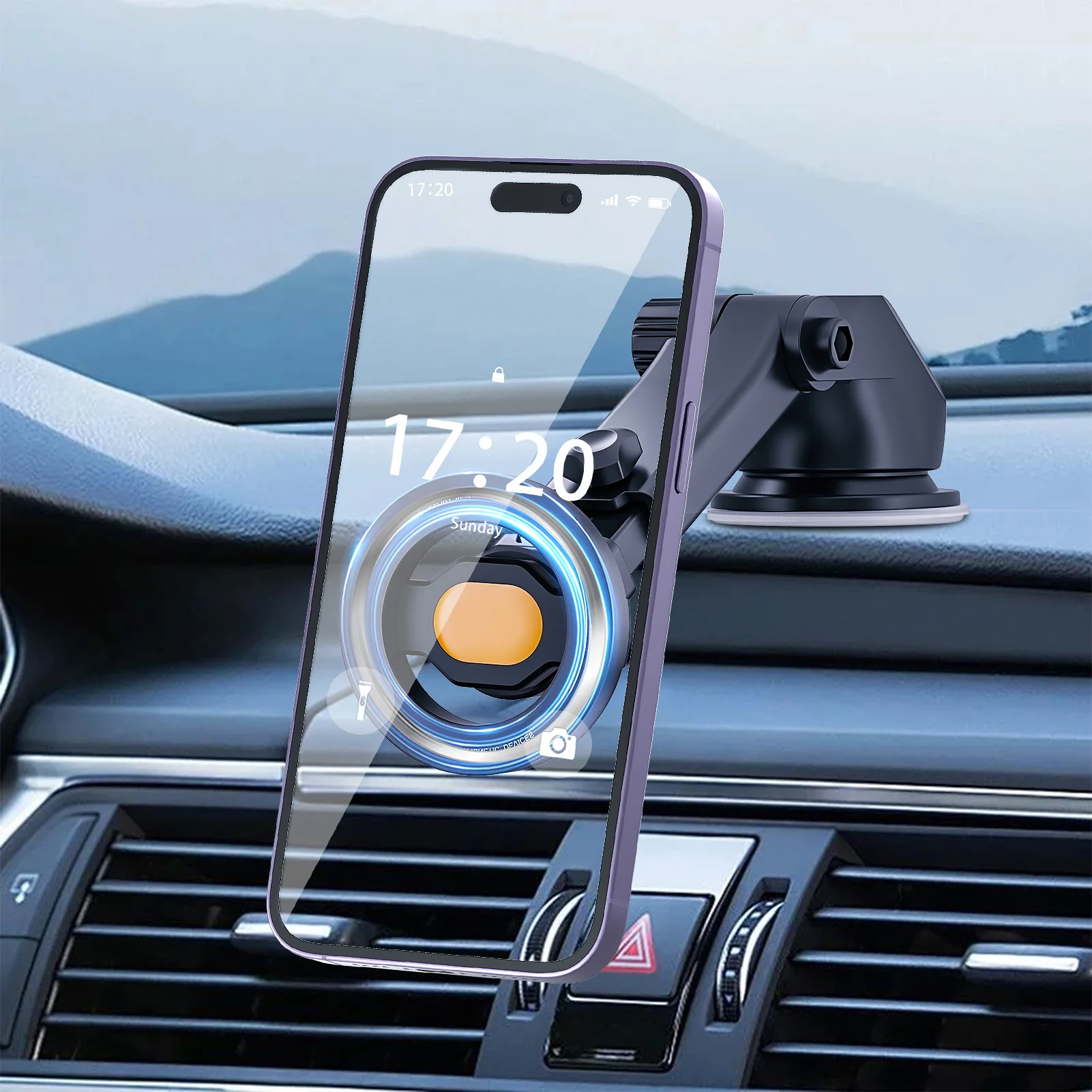 

Магнитный автомобильный держатель для телефона Xnyocn Mag-Safe для лобового стекла и приборной панели [сильное всасывание] регулируемый длинный кронштейн для мобильных телефонов