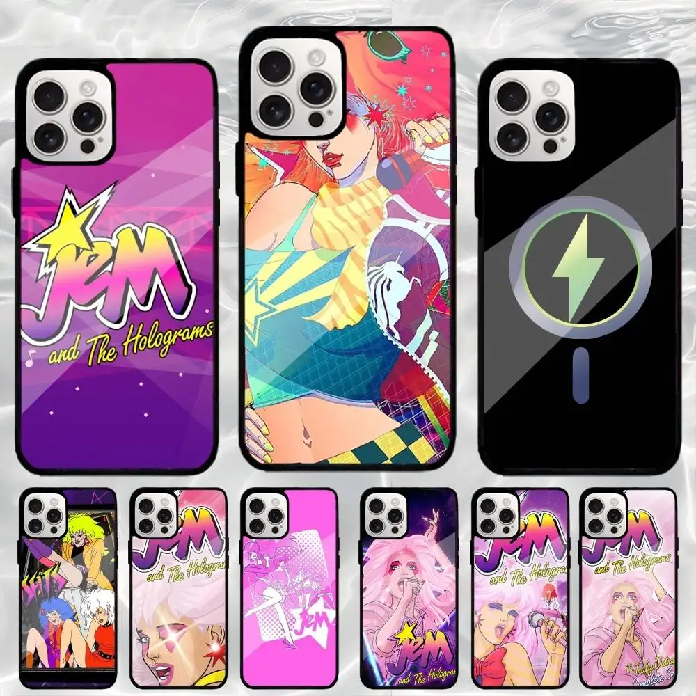 

J-Jem And H-Hologram Phone Case For iPhone17,16,15,14,13,12,11 Plus,Pro Max Magnetic Magsafe Wireless Charging
