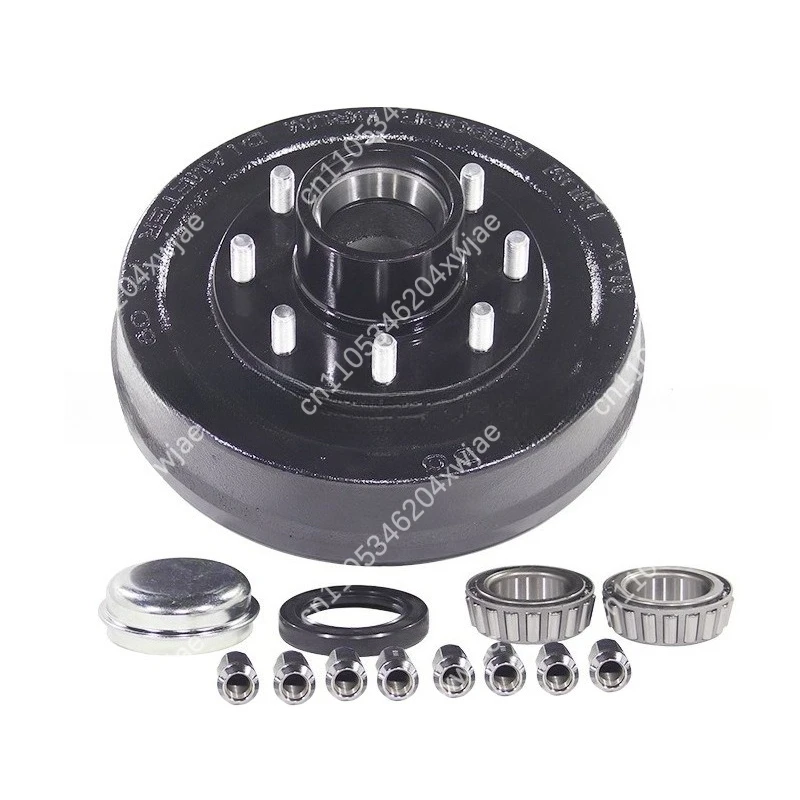 8 Lug 12 Inch Trailer Brake Drum Kit 8000 lbs Capacity with Hub Spindle Axle Shaft Assembly