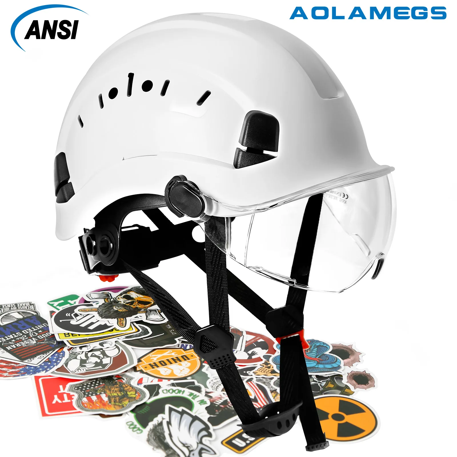 Safety Helmet With Goggles Men's Construction Hard Hat High Quality ABS Protective Helmets Work Cap For Working Climbing Riding