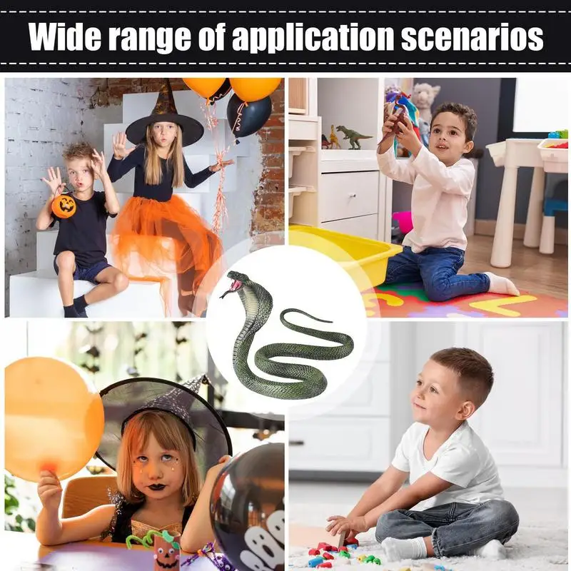 Cobra Speelgoed Effen Cobra Slang Beeldje Grappig Lastig Speelgoed Halloween Rekwisieten Hilarische Prank Joke Stuff Safari Dier Figuur voor Kinderen