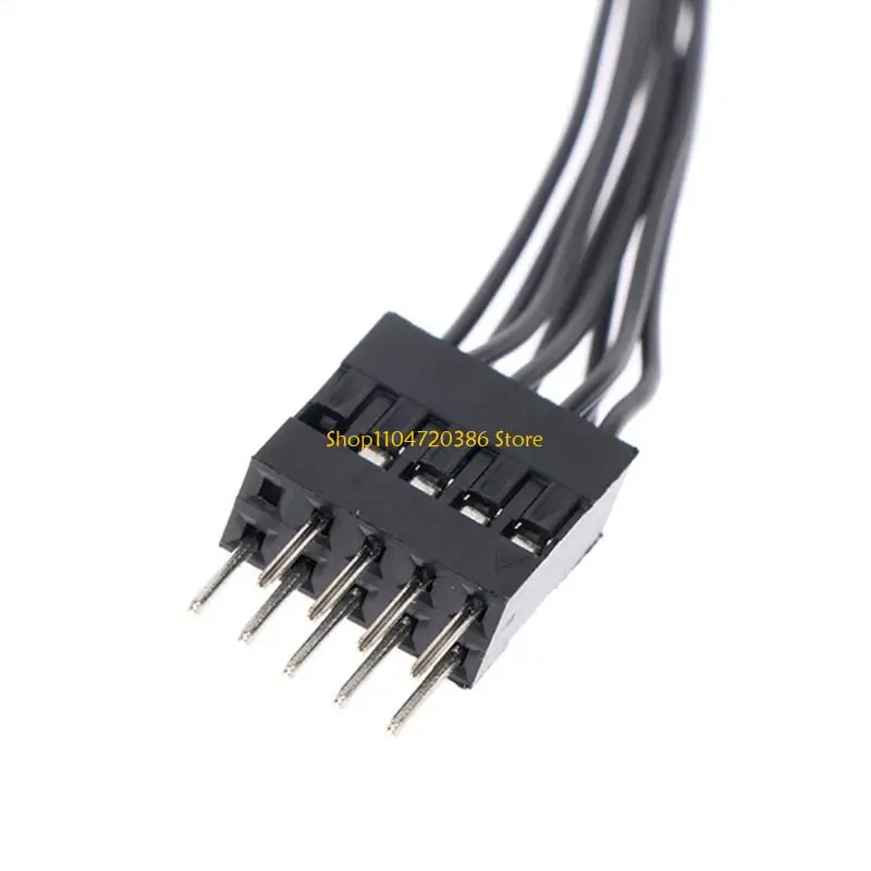 K0EA 1 9Pin Bo Mạch Chủ Máy Tính Cáp Nối Dài USB 1 Nữ Đến 2 Nam Chia Cổng Âm Thanh Nối Dài Cho máy Tính DIY 10Cm