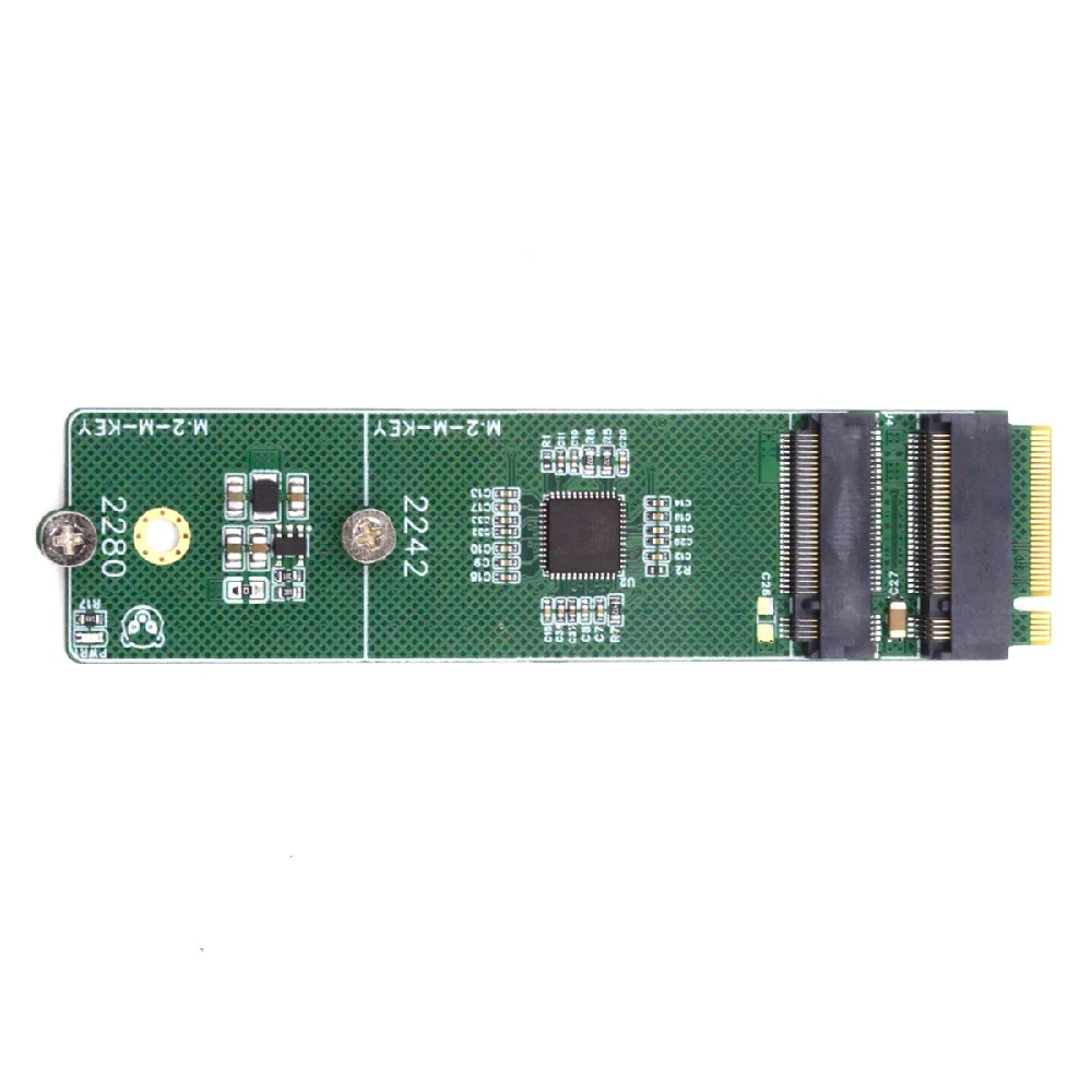 NGFF NVME M-Key Riser Card to Dual Ports 2242 2280 NGFF Key-M NVME SSD Adapter PCIE Packet Switch