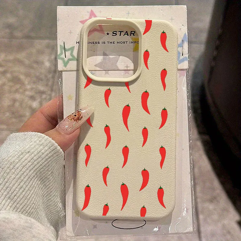 Red Pepper Printed Phone Case For iPhone 17 16  13 12 11 Pro Max 17Pro 16 15 14 Plus 17 Air XR XS 15 14Silicone Matte Soft Cover