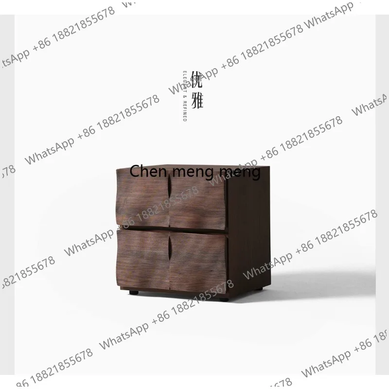 Medieval bedside table combination designer bedside storage dining side cabinet TV cabinet