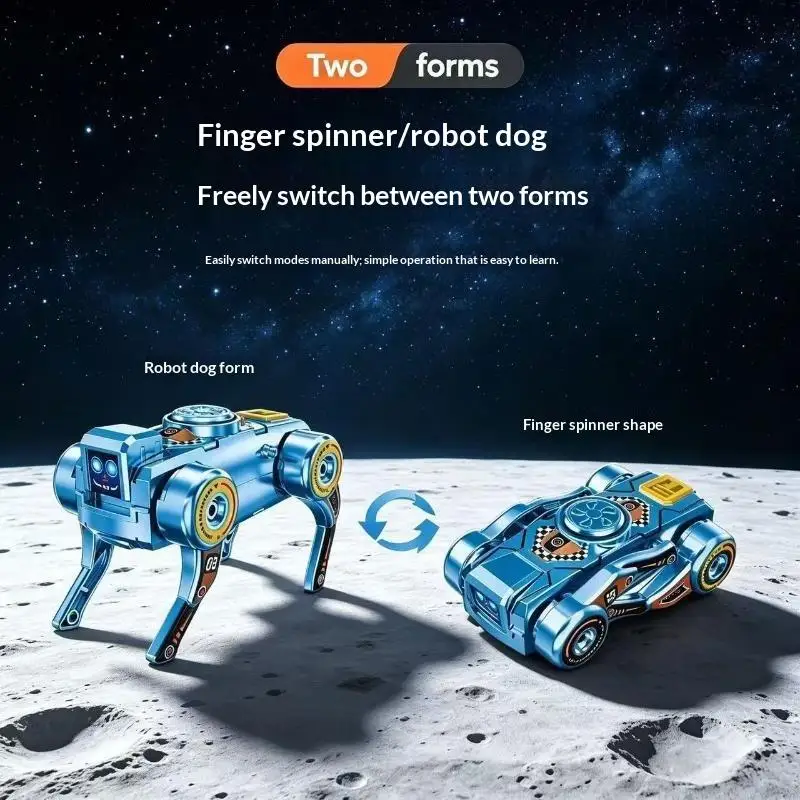 Shockproof 360° Rotating Robot Dog Fidget Gyro Creative Deformation Design Stress Relief Toy for Kids Outdoor Play