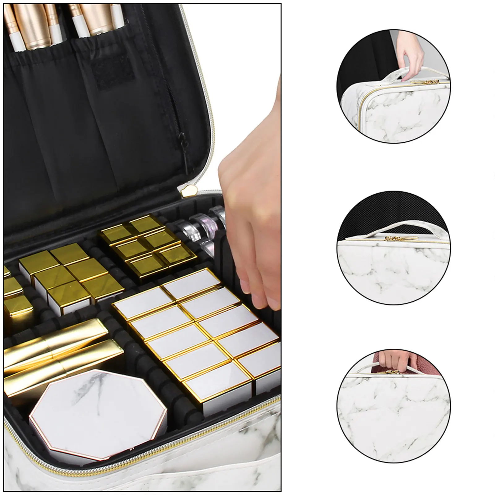 

Waterproof Toiletry Bag Portable Travel Bags Polyester Storage Makeup Box Pouch ganizing Bag Dust Proof Large Space For