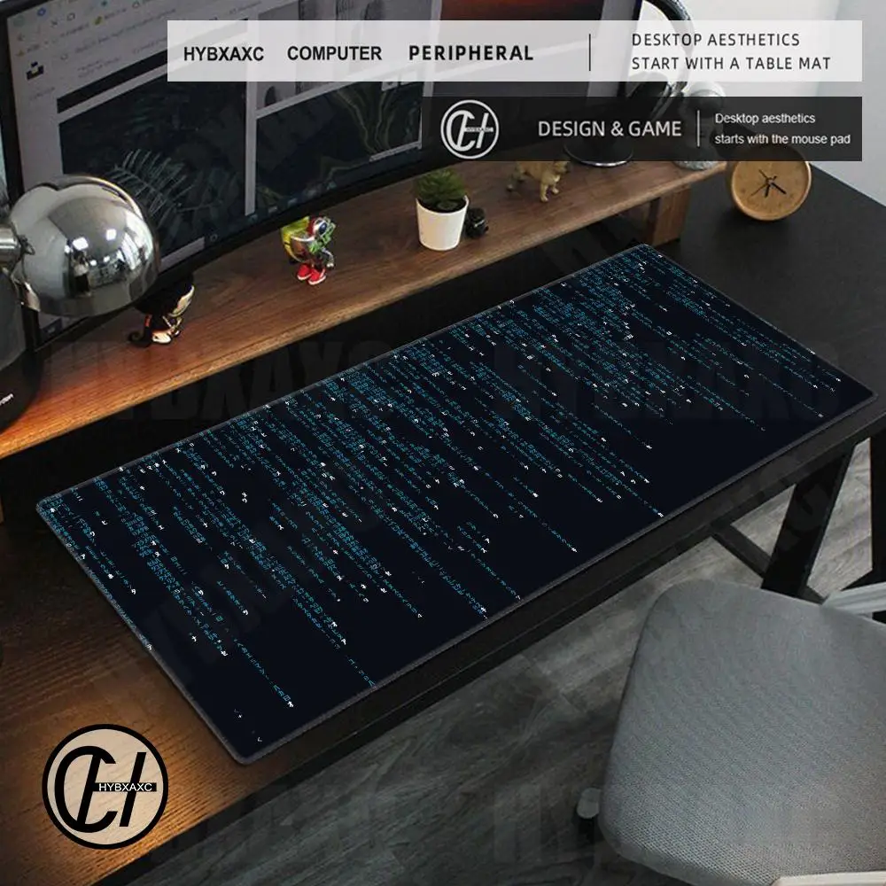 Code Data Art Large Gaming Accessories Mouse Pad Hacker Anime Non Slip Mousepad Office Laptop Original Desk Mat Speed XXL Carpet