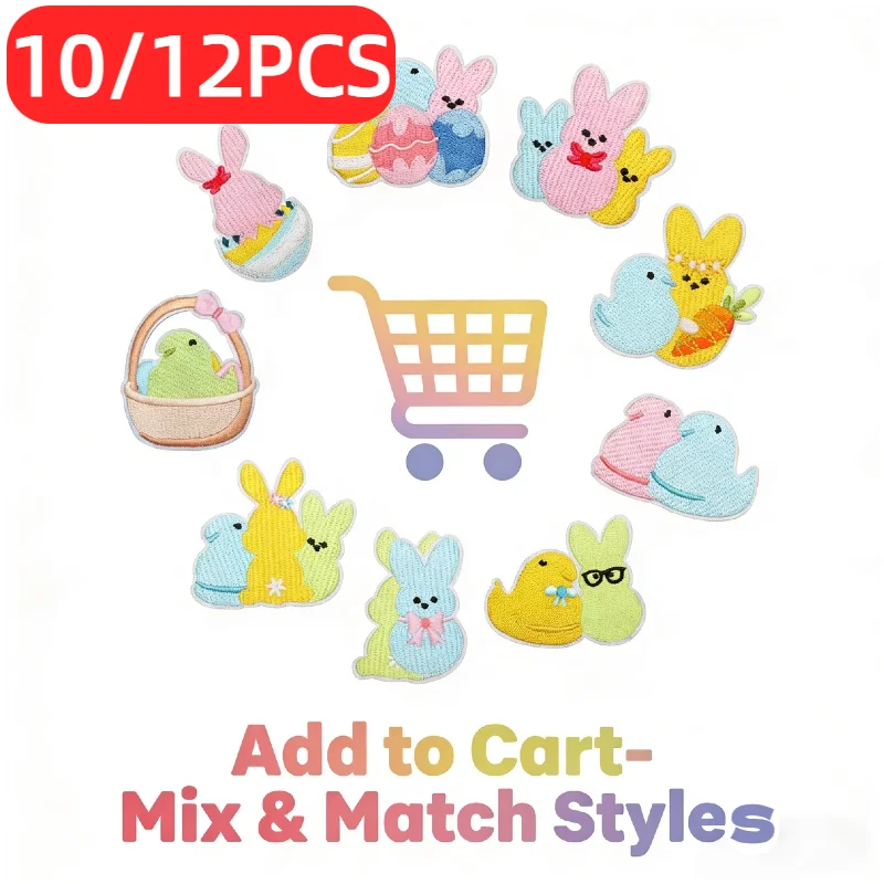 

Оптовые нашивки «Друзья-животные» (10/12 шт.): кролик с бантом и птица, пришивные/термоклеевые, для DIY проектов по шитью, рукоделию и творчеству