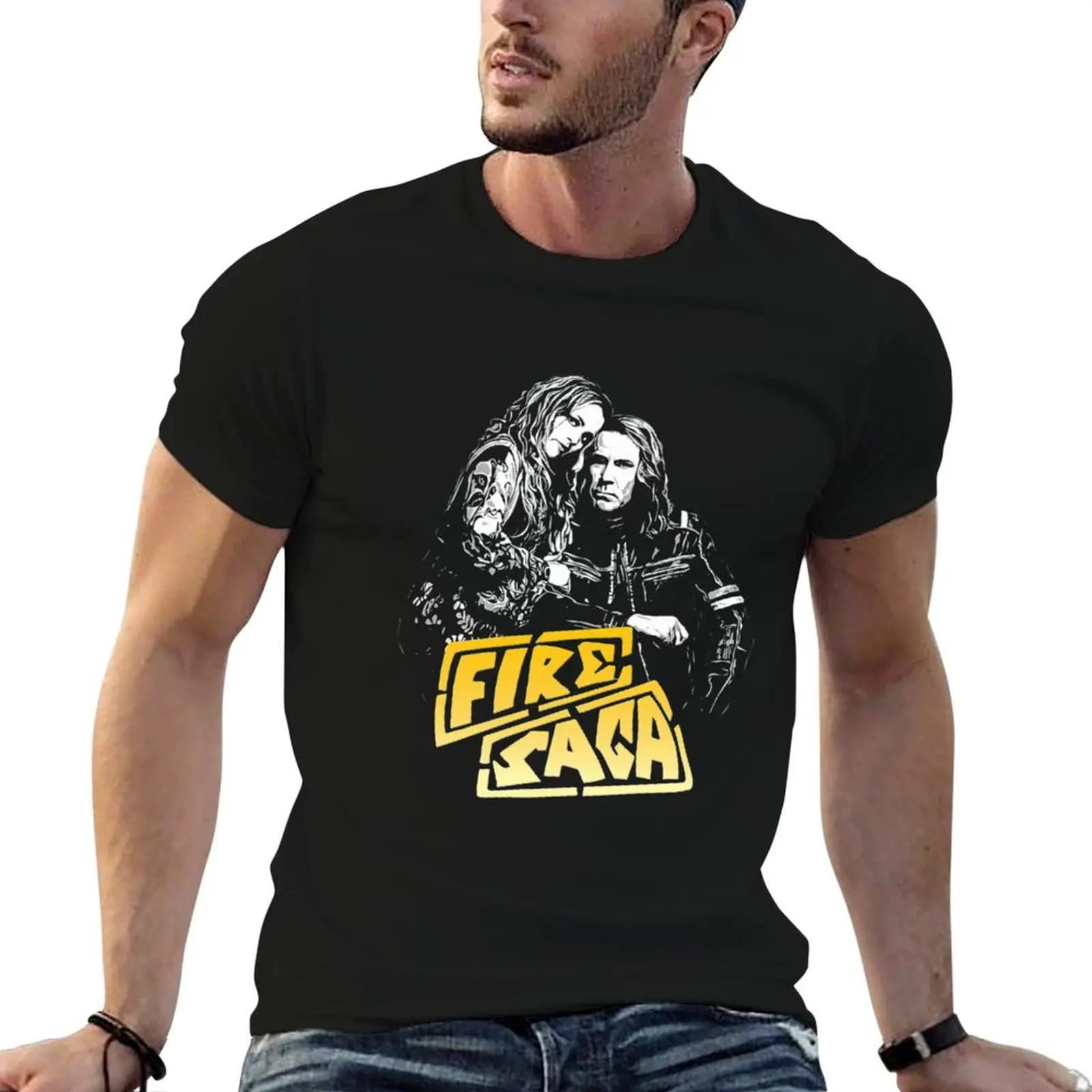 fire saga T-Shirt cotton t shirts man 100% t shirt men 100% cotton luxury brand t shirt man cotton T-shirt