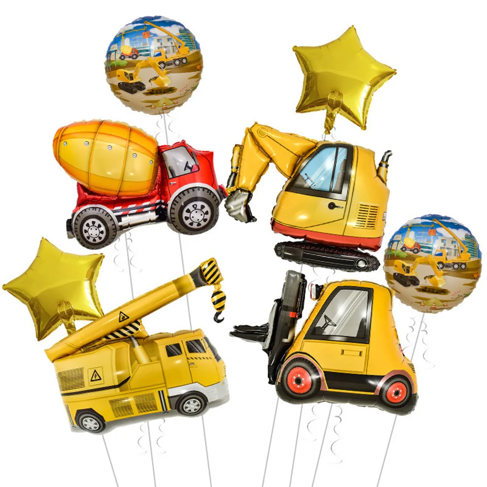 

Construction Truck Balloons Construction Birthday Party Supplies Dump Truck Crane Forklift Foil Balloon for Kids Birthday Decor