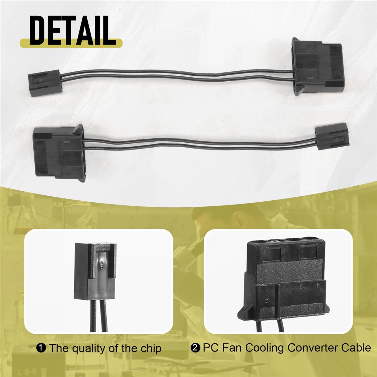 5Pcs IDE to 3 Pin Fan Power Cable Molex D Plug Power to 3 Pin Connector Computer PC Cooling Convertor Cable