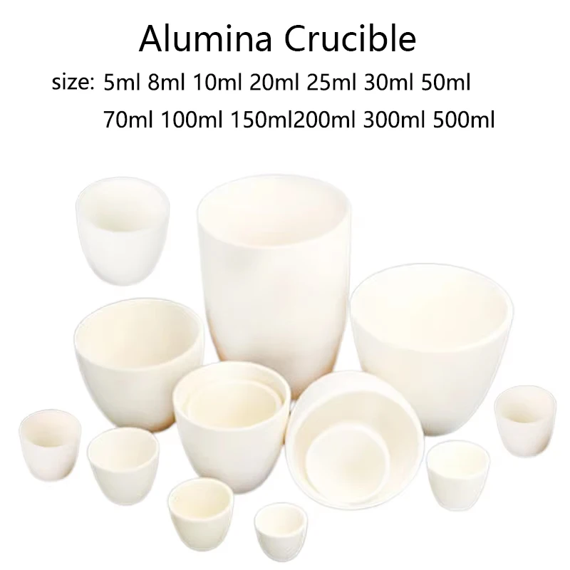 

1pcs 5ml 8ml 10ml 20ml 25ml -1000ml Alumina Crucible Arc-shaped Common Type Alumina (Corundum) Ceramic Smelting Crucible