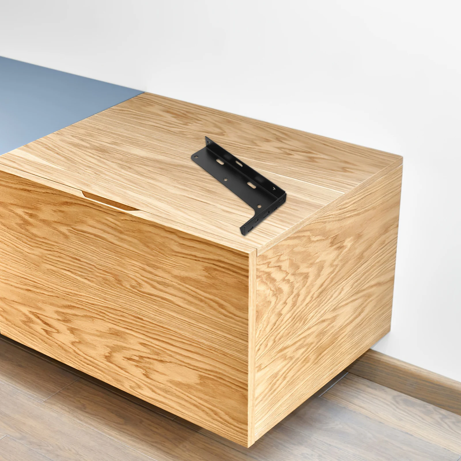 

2pcs Black Heavy Duty Floating Cabinet Brackets Thickened Steel Wall Mount Supports For Kitchen Bathroom Office Invisible Shelf