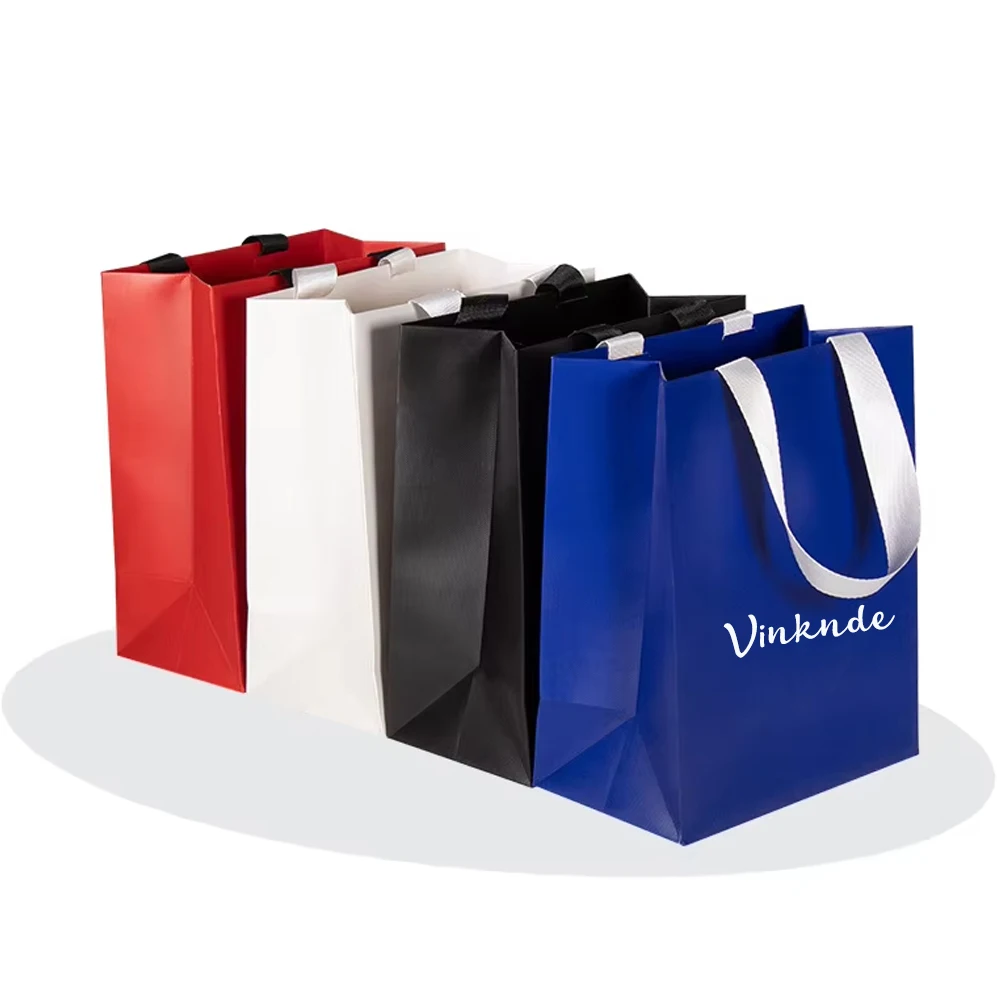 Custom Logo Boutique Paper Bags with Handle for Clothing Shoe Merchandise Retail Pouch Ideal for Party Wedding Gifts Birthday