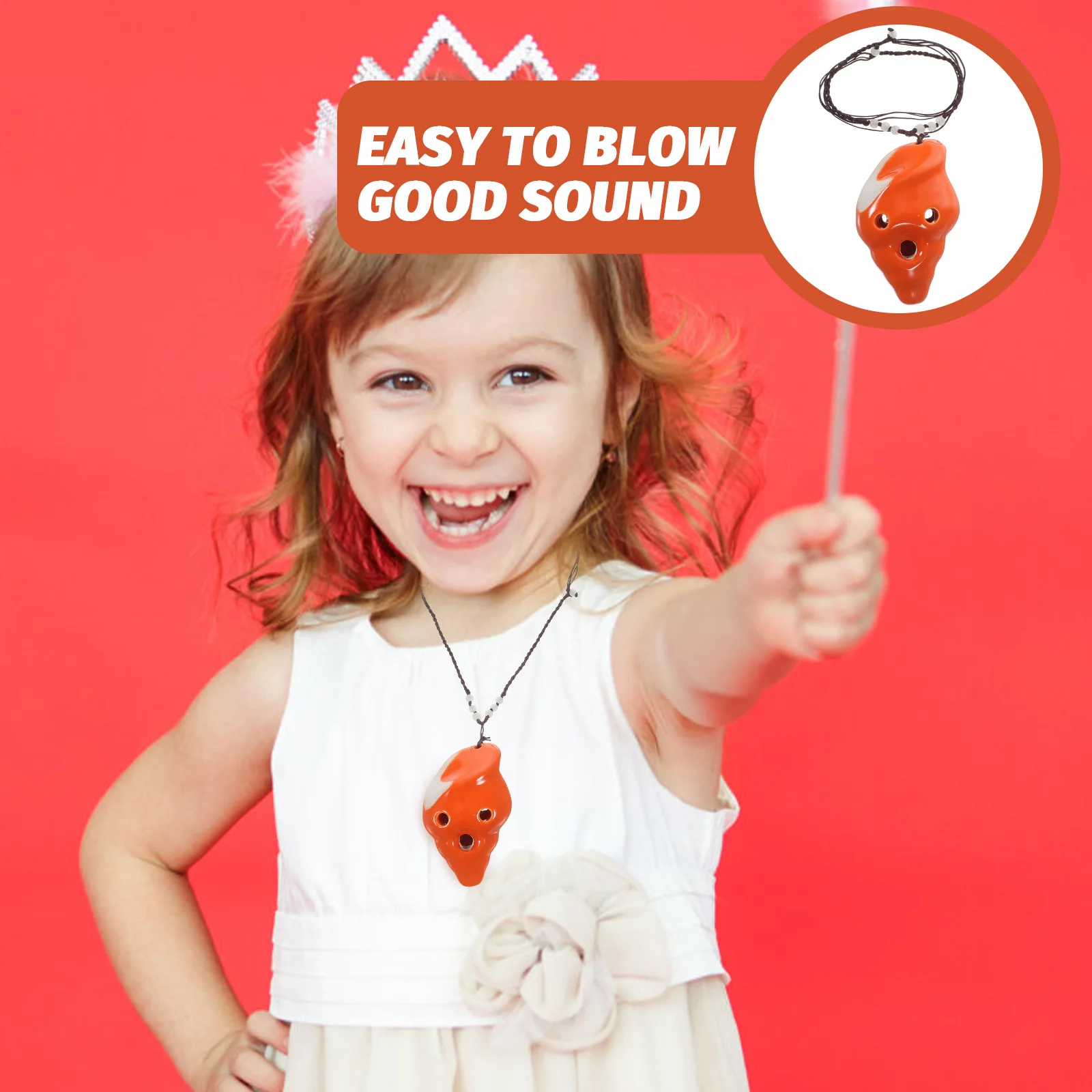 

Creative 6-Hole Ceramic Ocarina Conch Shape Beginner Wind Instrument Portable Practice Musical Instrument for Kids