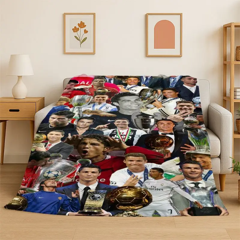 Football Star Goat R-Ronaldo CR7 Soft Flannel Throw Blanket,Cozy Blanket for Bed,Couch,Sofa,Bedroom,Living Room,Travel,Camping