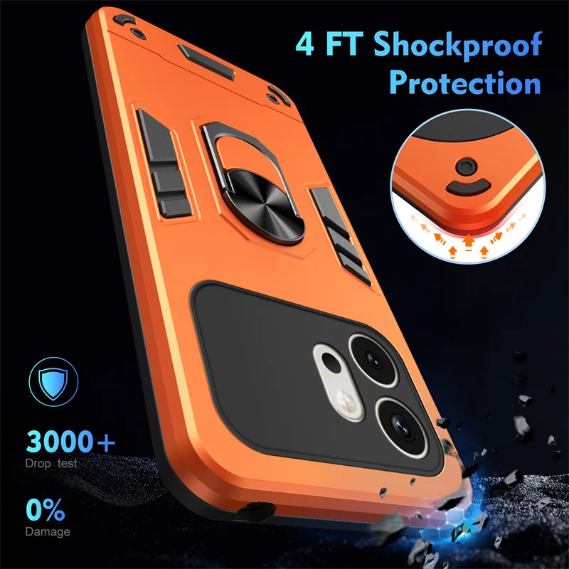 Stoßfeste Hülle in Militärqualität für Honor 600 Pro 5G 600 Lite, Schutzhülle mit Ringständer, Fundas Shell Coque