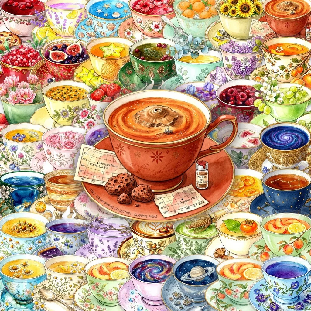 50Pcs Teacup PET Clear Stickers, Beverage‑Pattern Waterproof Decals for Phone Case, Laptop and Water Bottle DIY Aesthetic
