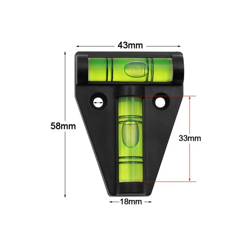 1Pc Mini T-Type Spirit Level Plastic Measuring Vertical And Horizontal Adjuster Trailer Motorhome Boat Accessories Parts