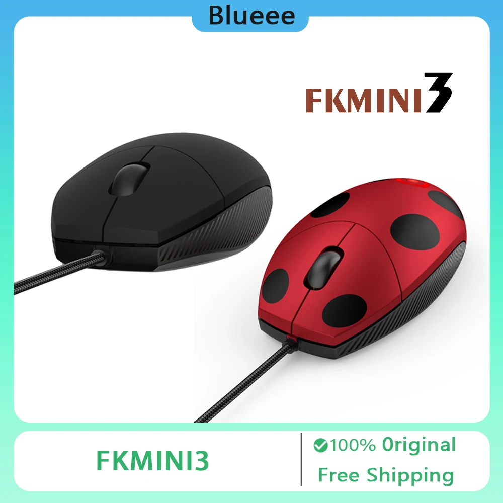 

FKMINI3 SE Gaming Mouse Brown Baseball Shape Wired Mouse Left and Right Hand Universal 3360RTS E-Sports Backlight Idp Adjustable