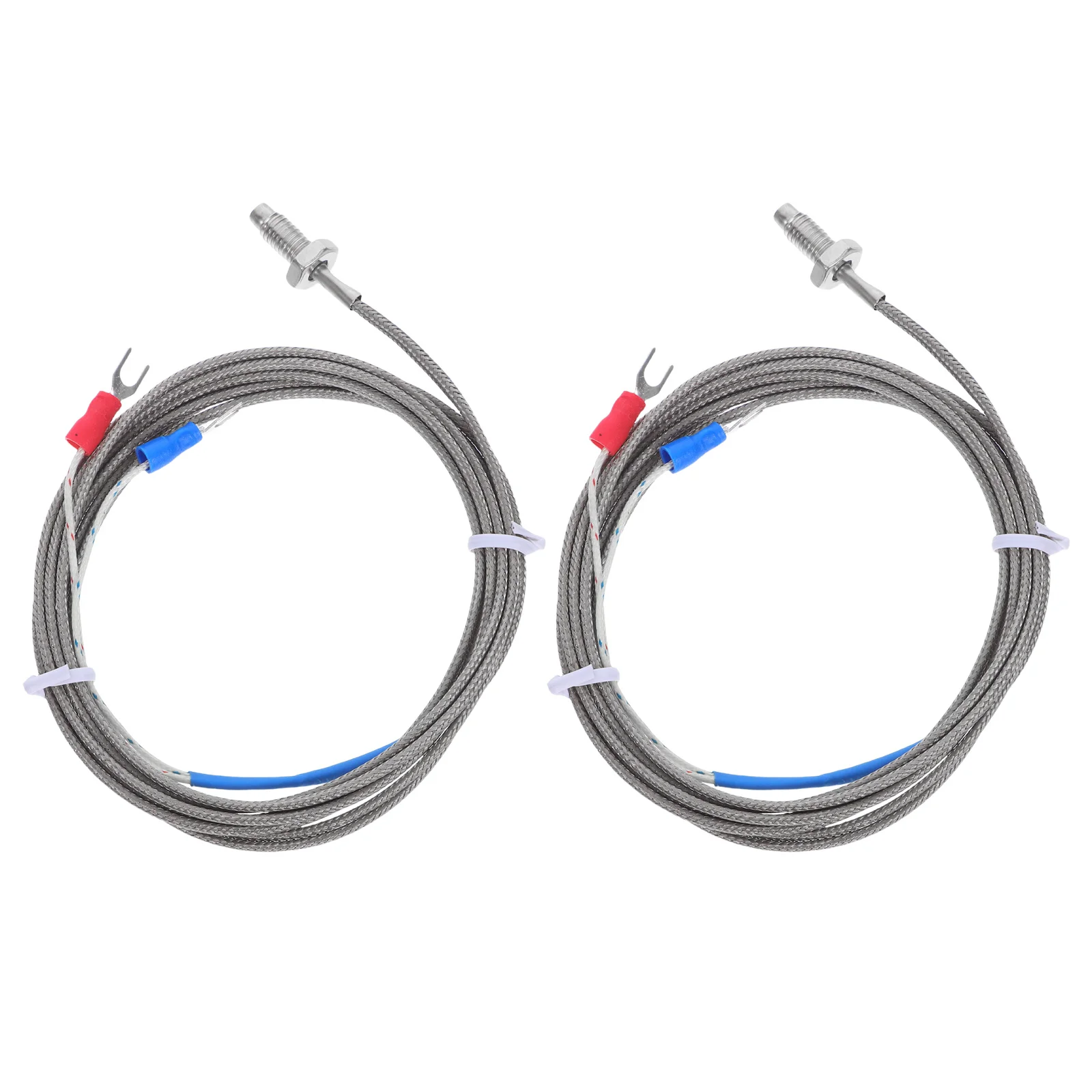 

2pcs K Type Thermocouple Sensor Probe Stainless Steel 2M Cable Fast Response Temperature Measurement For Industrial Machinery