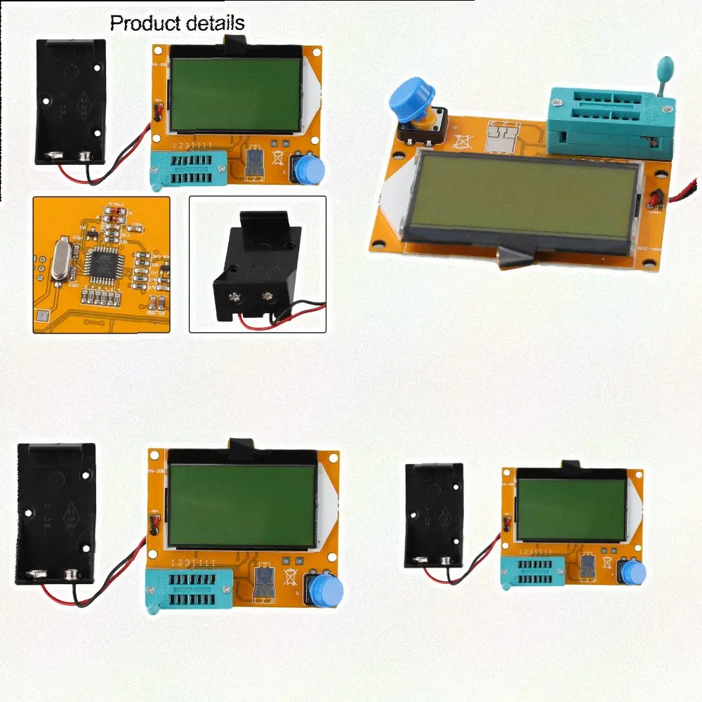 For LCR-T4 Multifunctional Transistor Tester For Mega328 Digital Component Meter For Capacitor Resistor Diode MOSFET Thyristor D