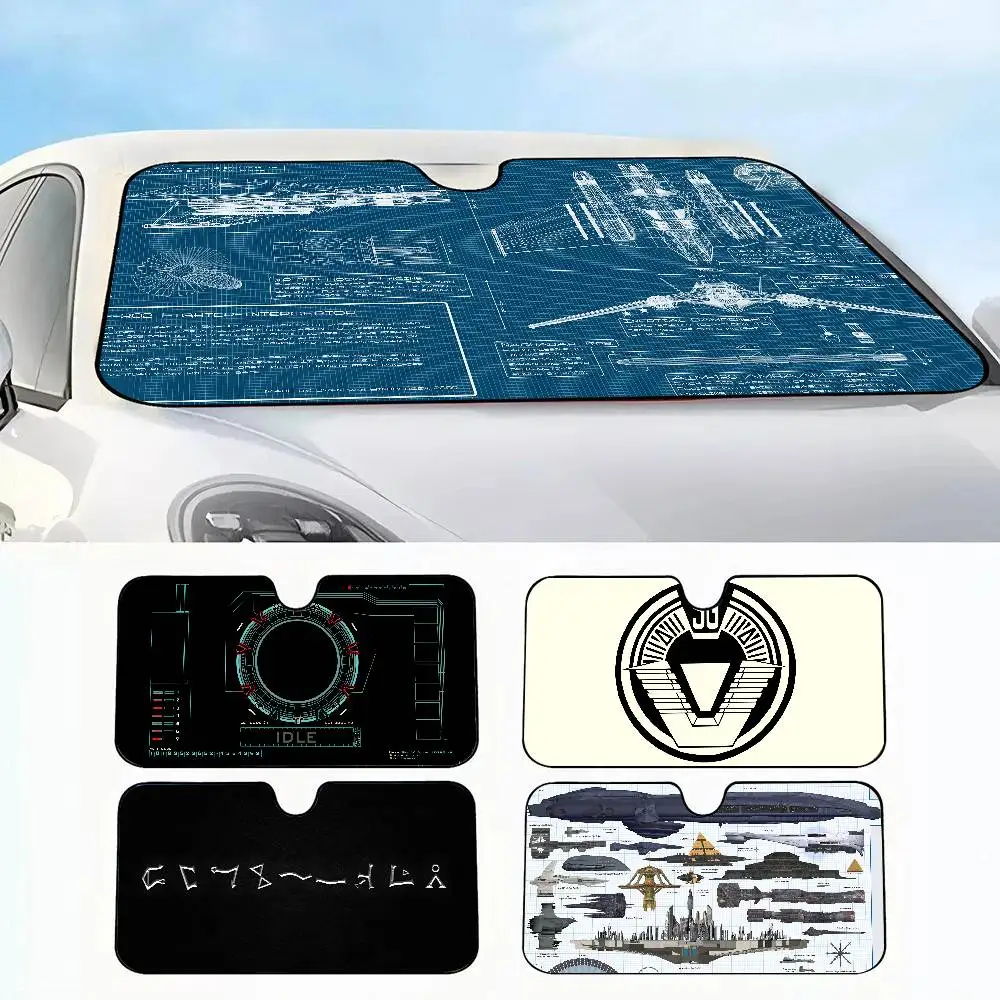 

s-Stargate SG-1 atlantis Car SunShade Car insulation windshield sunshade, UV blocking sunshade protector