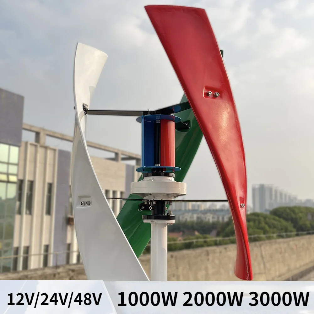 

1000W 2000W 3000W 12V 24V 48V Free Energy Windmill Wind Power Turbine Generator With MPPT Controller For Home Use Low RPM