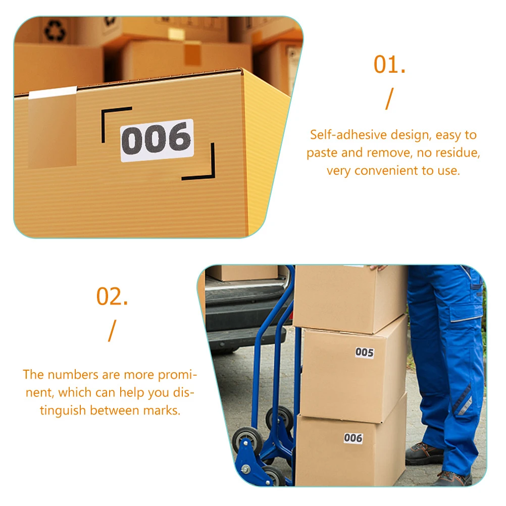 

Number Stickers Self Adhesive 40x20mm Round Labels Inventory Tracking Heat Sensitive Material Organize Decals Folder