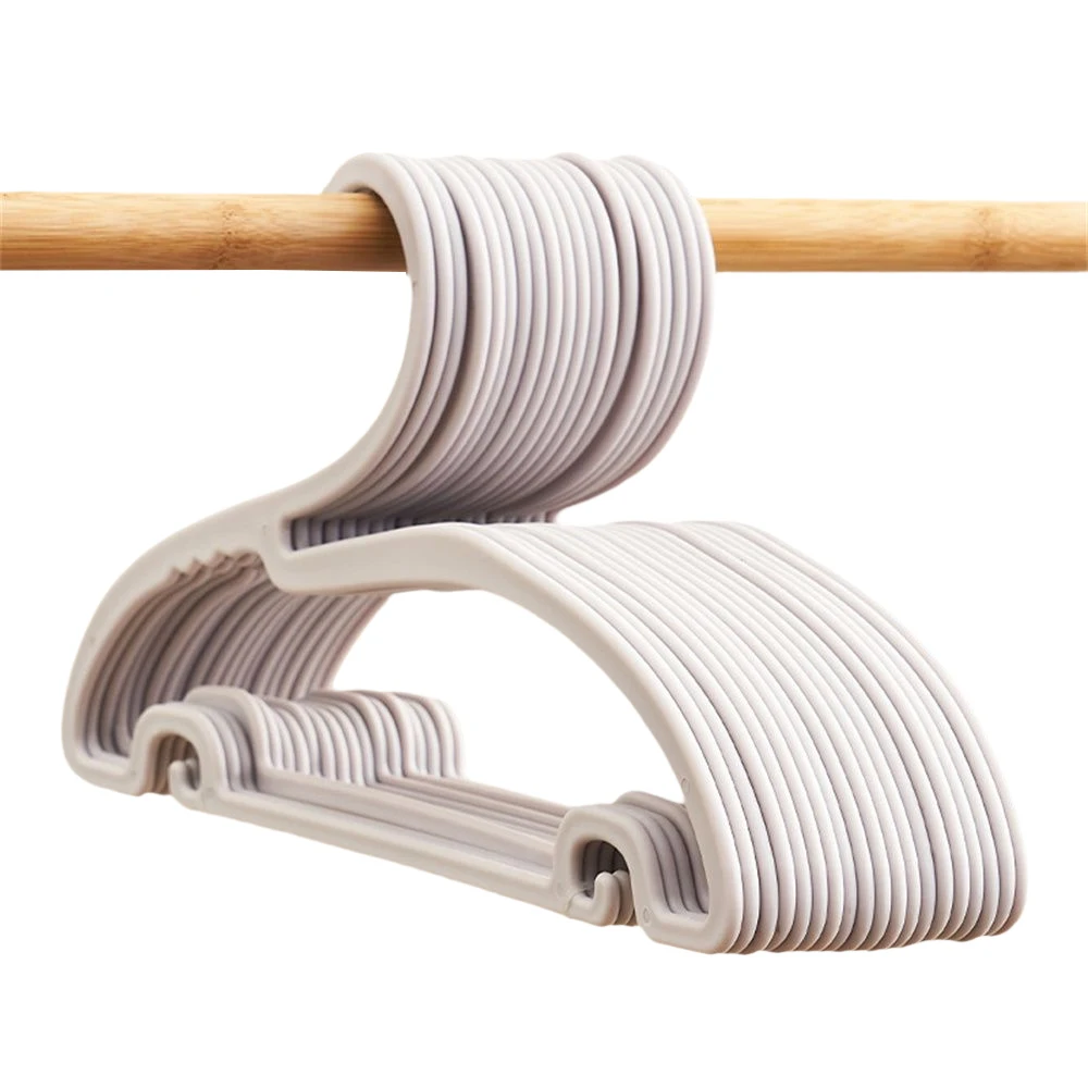 10pcs Clothes Hanger Japanese-Style Gooseneck Hanger Seamless Drying Holder Drying Rack Clothes Hanger Space Saving Plastic Rack