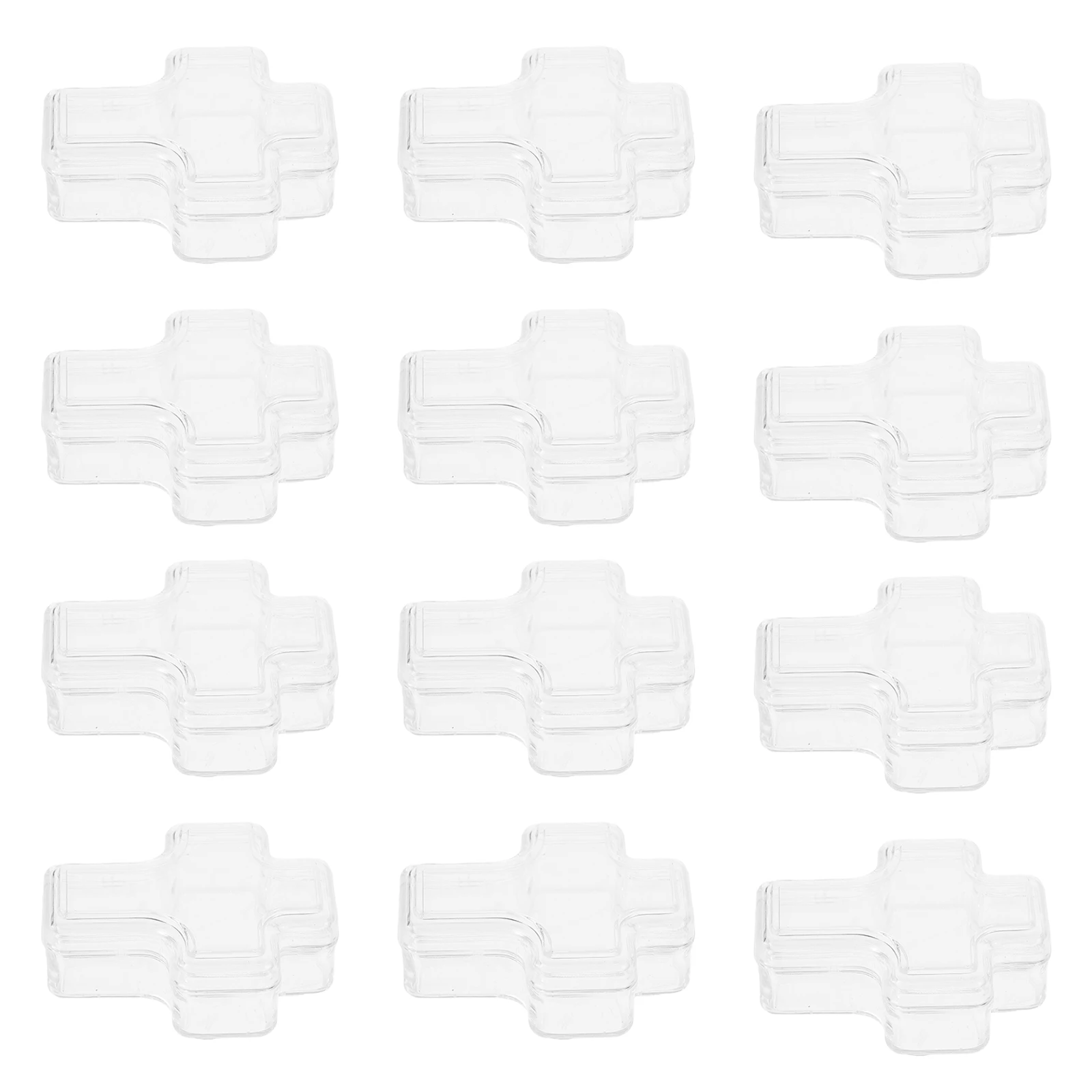 

30 Pcs Jewelry Storage Box Transparent Plastic Cross Shaped Organizer Retro Case Earring Necklace Holder Trinket Container Clear