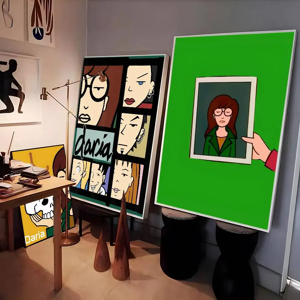 الكرتون فتاة D-داريا المشارك عالية الجودة طباعة ديكور المنزل جدار الفن جدارية غرفة زخارف للحانات