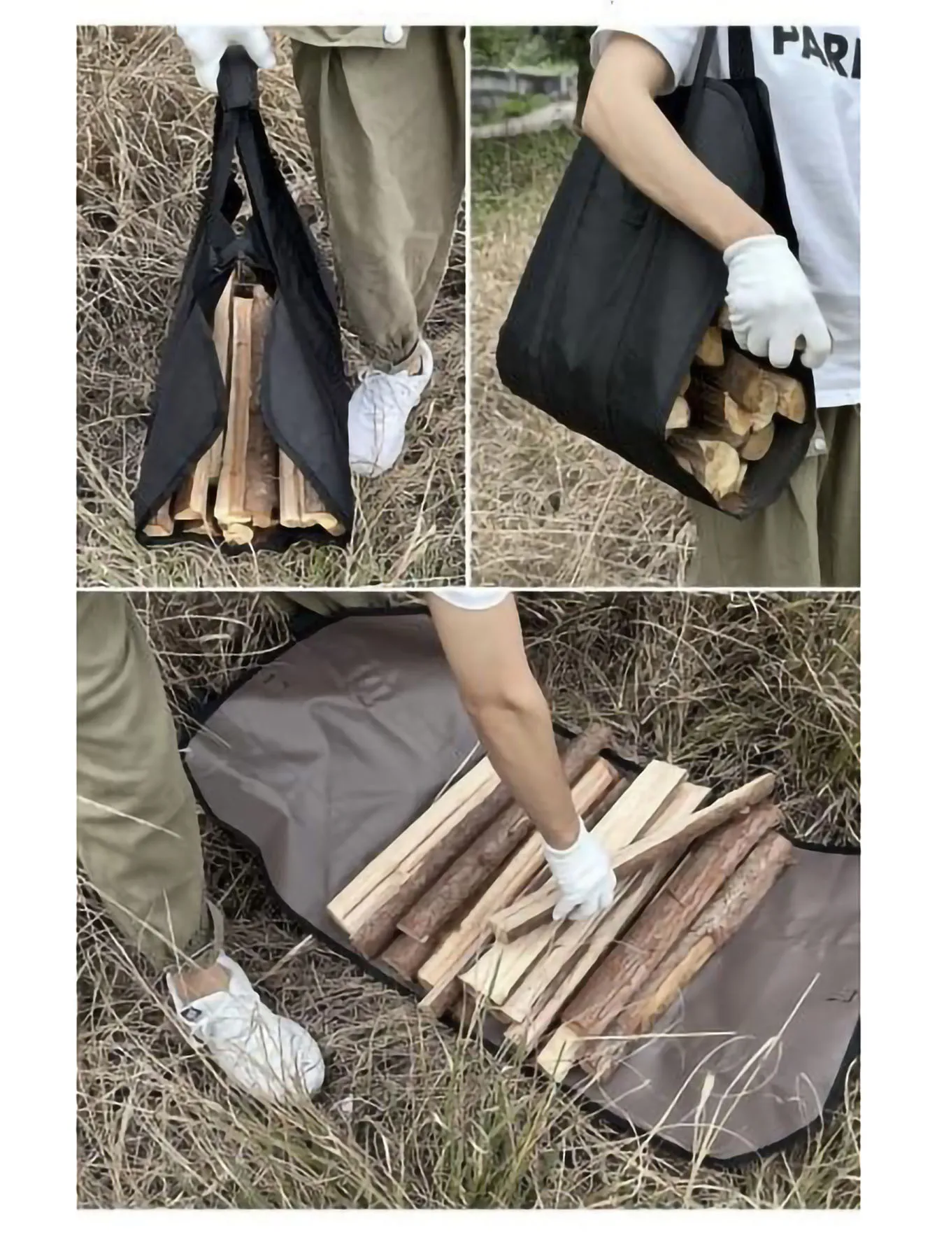 1pc Firewood Log Carrier Tote Bag, Canvas Firewood Holder, Extra Large Durable For Fireplaces, Wood Stoves, Firewood, Logs, Camp view 5