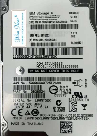 For  1.2TB 10K 2.5 SAS DS8800 98Y4344 98Y6032 00ND132 1.2T