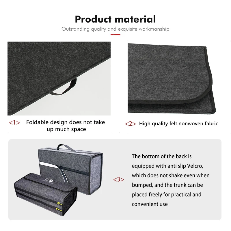 For GAC MOTOR Foldable Felt Car Trunk Organizer Storage Box Accessories Aion S Trumpchi Aion S GS3 GS4 GS5 GS8 GA4 GA6 Aion Y