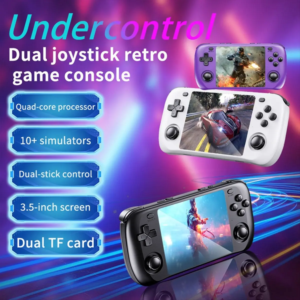 DT89 HOT H36S 3.5 Inch Pocket Handheld Game Console 64G for /PS1//SNES/ Emulators Portable Video Gaming Players Black