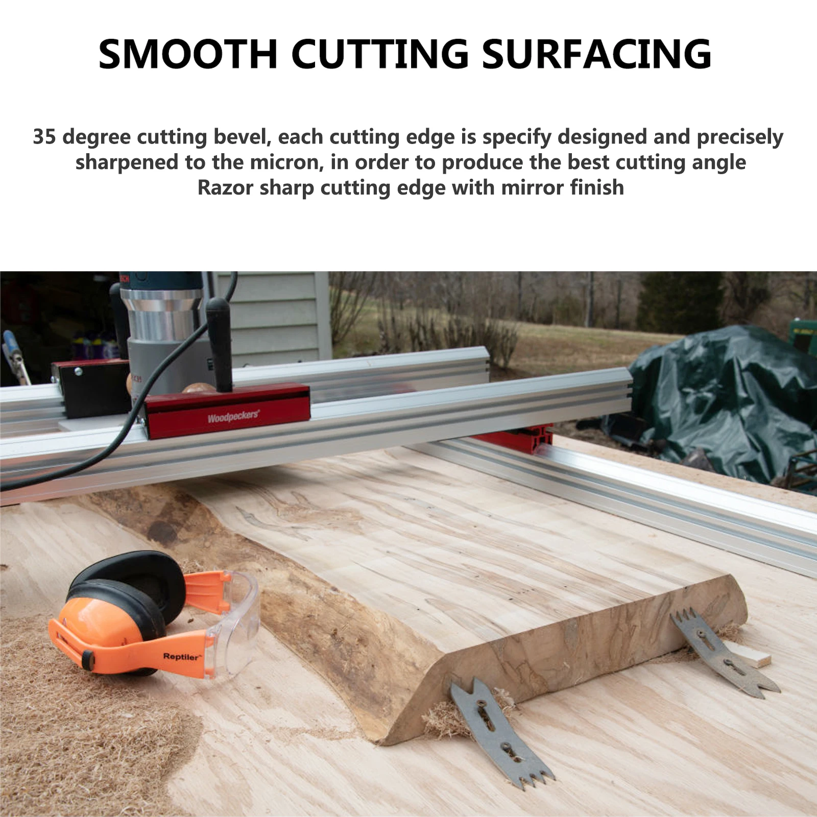 Dreanique 3-Flute Wood Planer Bit 35mm 60mm Cutting Diameter 8mm 12mm Shank Spoilboard Surfacing Router Bit Insert Carbide Slab
