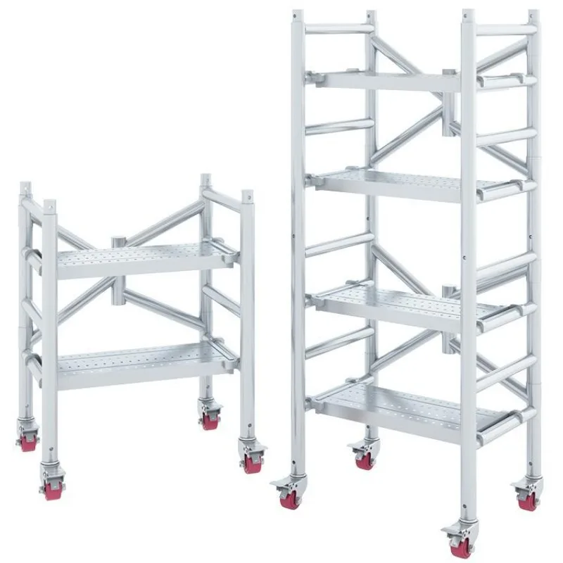 

Scaffold folding lifting mobile platform portable wheel decoration stool thickened engineering steel pipe
