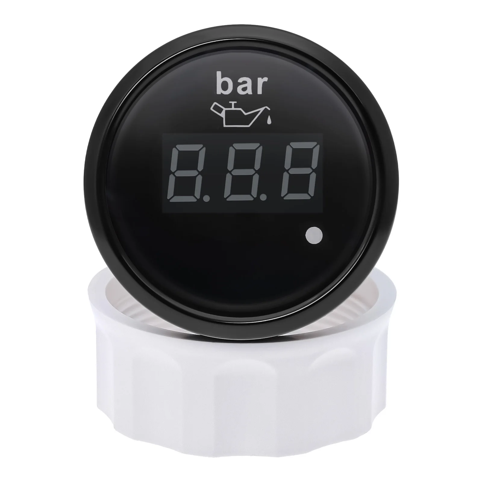 Digital 2" 52mm Oil Pressure Gauge with Alarm Red Backlight Waterproof 0-10Bar Oil Pressure Sensor for Marine Car Boat 12V 24V