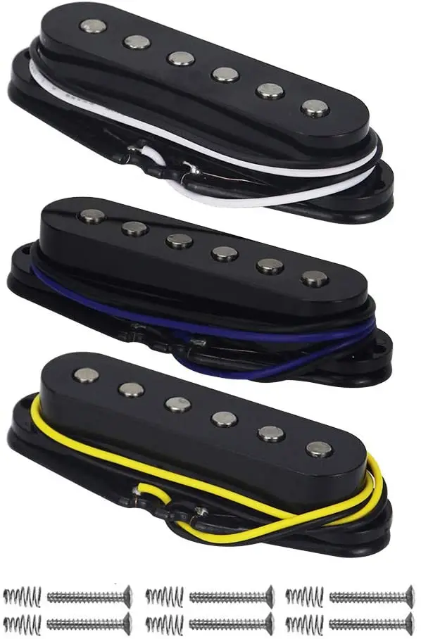 Alnico 5   Single Coil Pickups Guitar Neck/Middle/Bridge Pickup Black for St  SQ Electric Guitar
