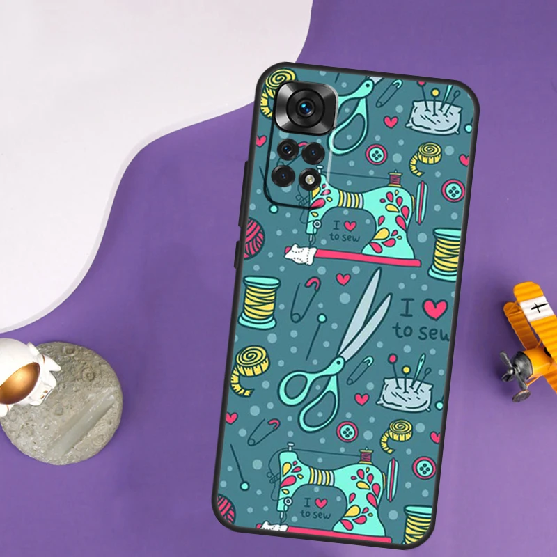 حافظة ماكينة الخياطة لهاتف Xiaomi Redmi Note 13 14 Pro 12 9 10 11 Pro 10S 11S 12S Redmi 14C 13C 10C 12C