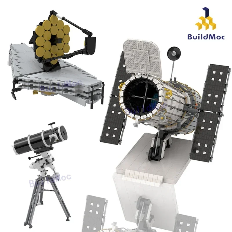 

Конструктор MOC Newtonian hubler Webb, космический телескоп, космическое исследование, набор строительных блоков, игрушка для детей