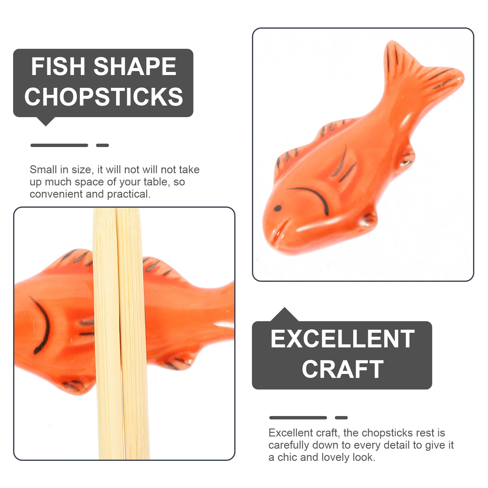 

9Pcs Fish Shape Ceramic Chopsticks Rest Multifunctional Table Holder Spoon Fork Storage Kitchen Cutlery Organizer Dining
