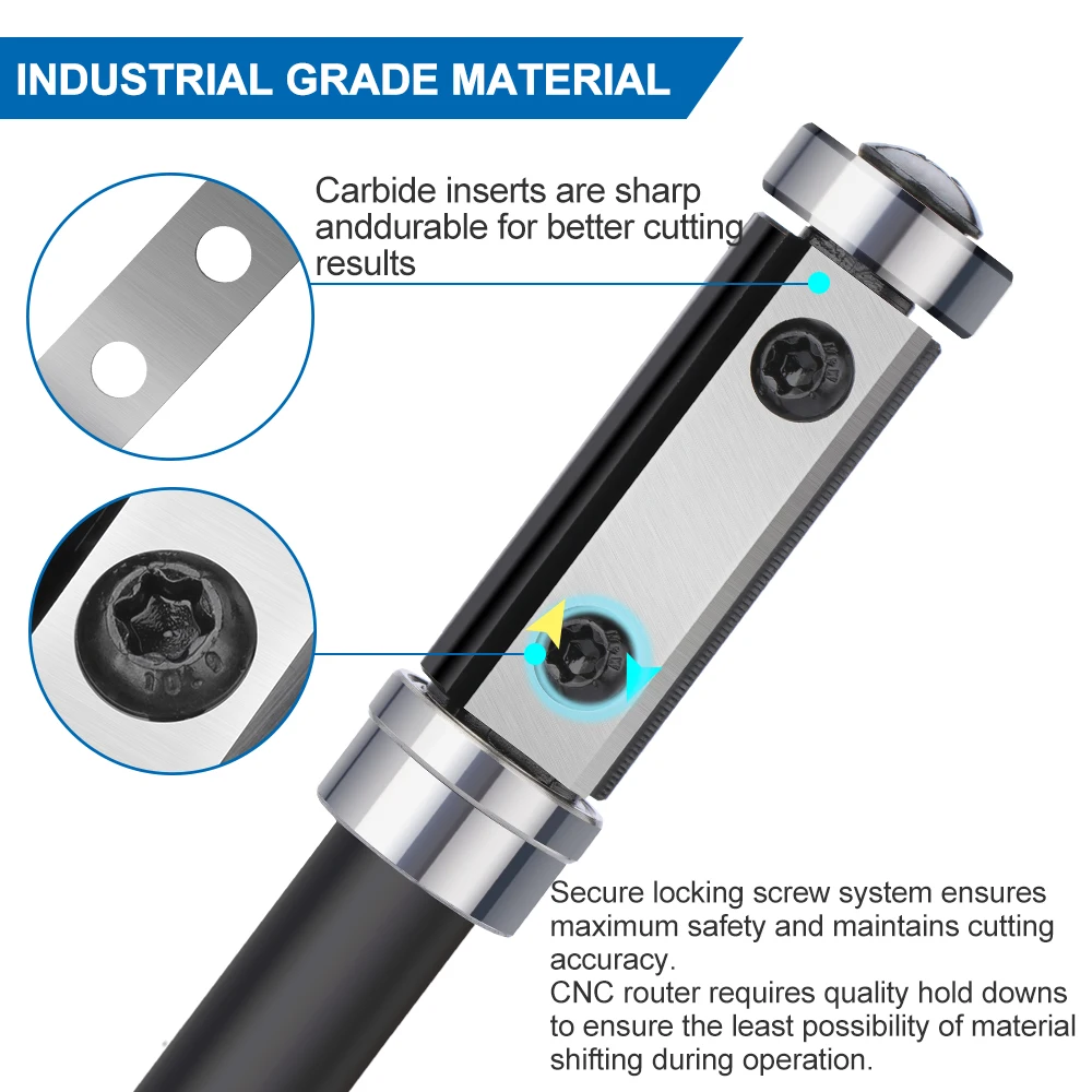 XCAN 1pc 12.7mm Gambo A Filo Trim Router Bit con Cuscinetto Inferiore Superiore Inserto In Metallo Duro Legno Router Bit A Filo Trim Bit