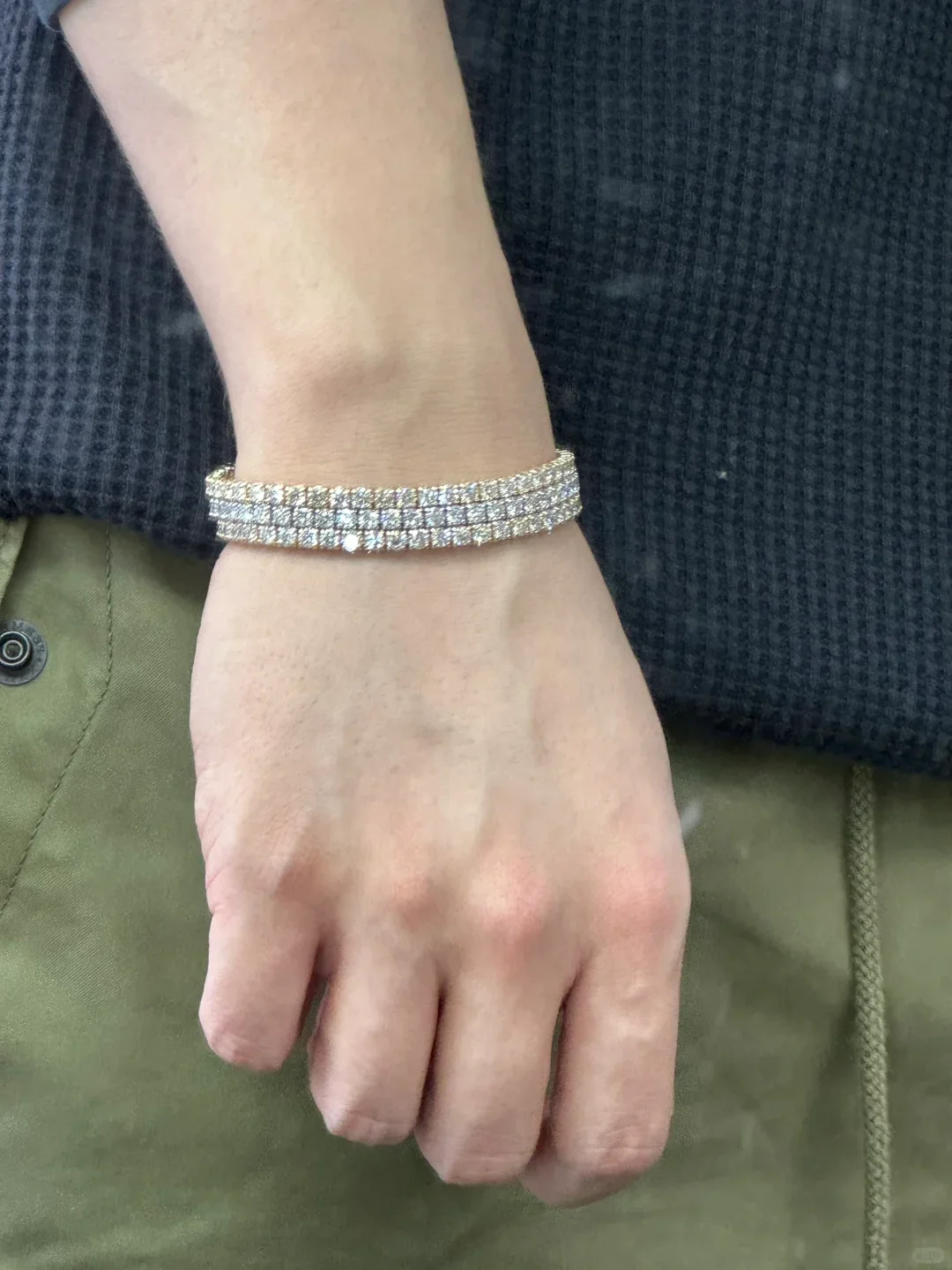 Lab Grown Diamond CVD HPHT tennis bracelet 3mm 14K white gold 18cm