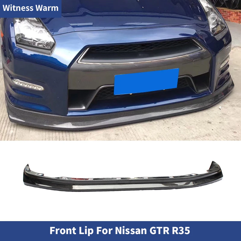 for Nissan Gtr R35 Front Bumper Lip Spoiler Splitter Frp Carbon Fiber Front Shovel 2008 2009 2010 2011 