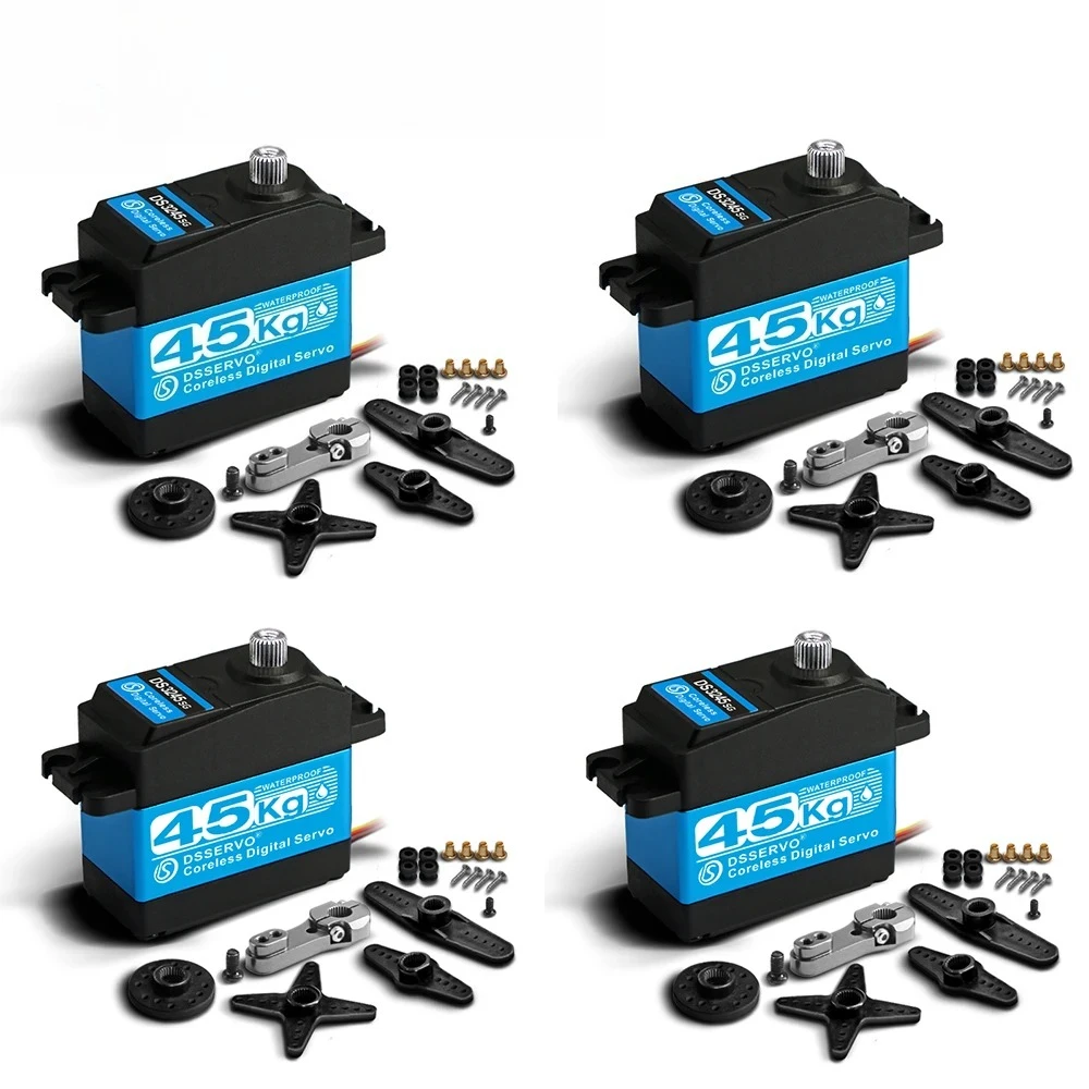 Dsservo 4PCS Waterproof 45kg High Torque Metal Gear Digital Servo for RC Models with Coreless Design and Enhanced Performance