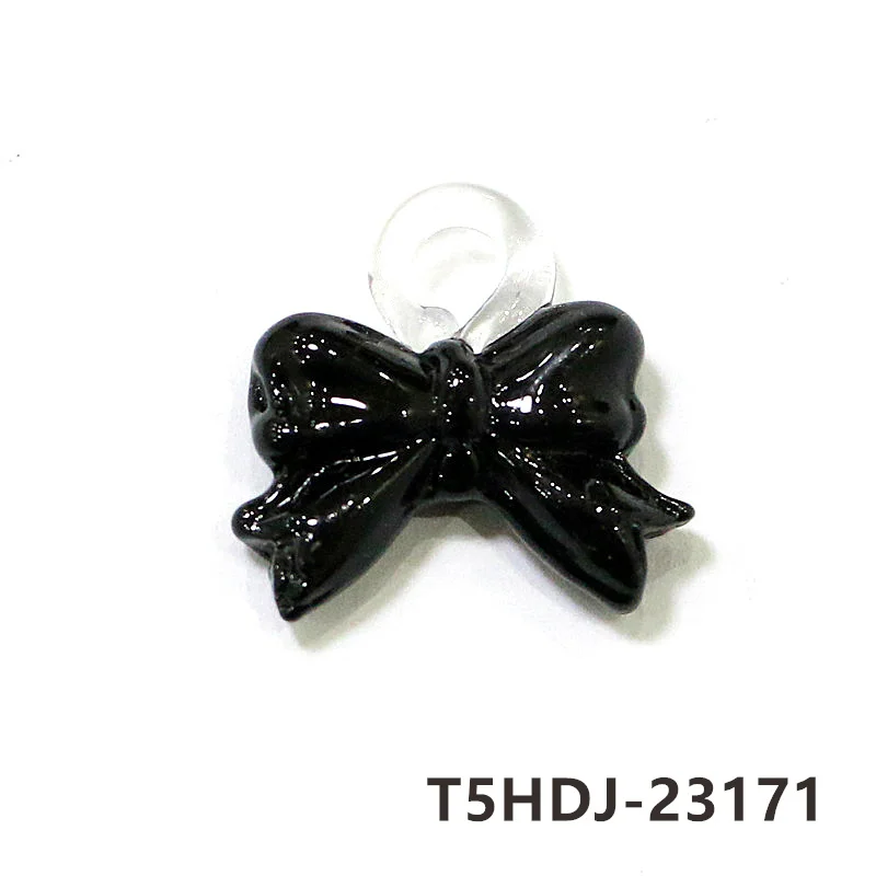 5pcs Custom Mini Cute Bowknot Charm Glass Pendant Tiny Handmade Bow Ornament Creative Fashion Women\'s Jewelry Making Accessories