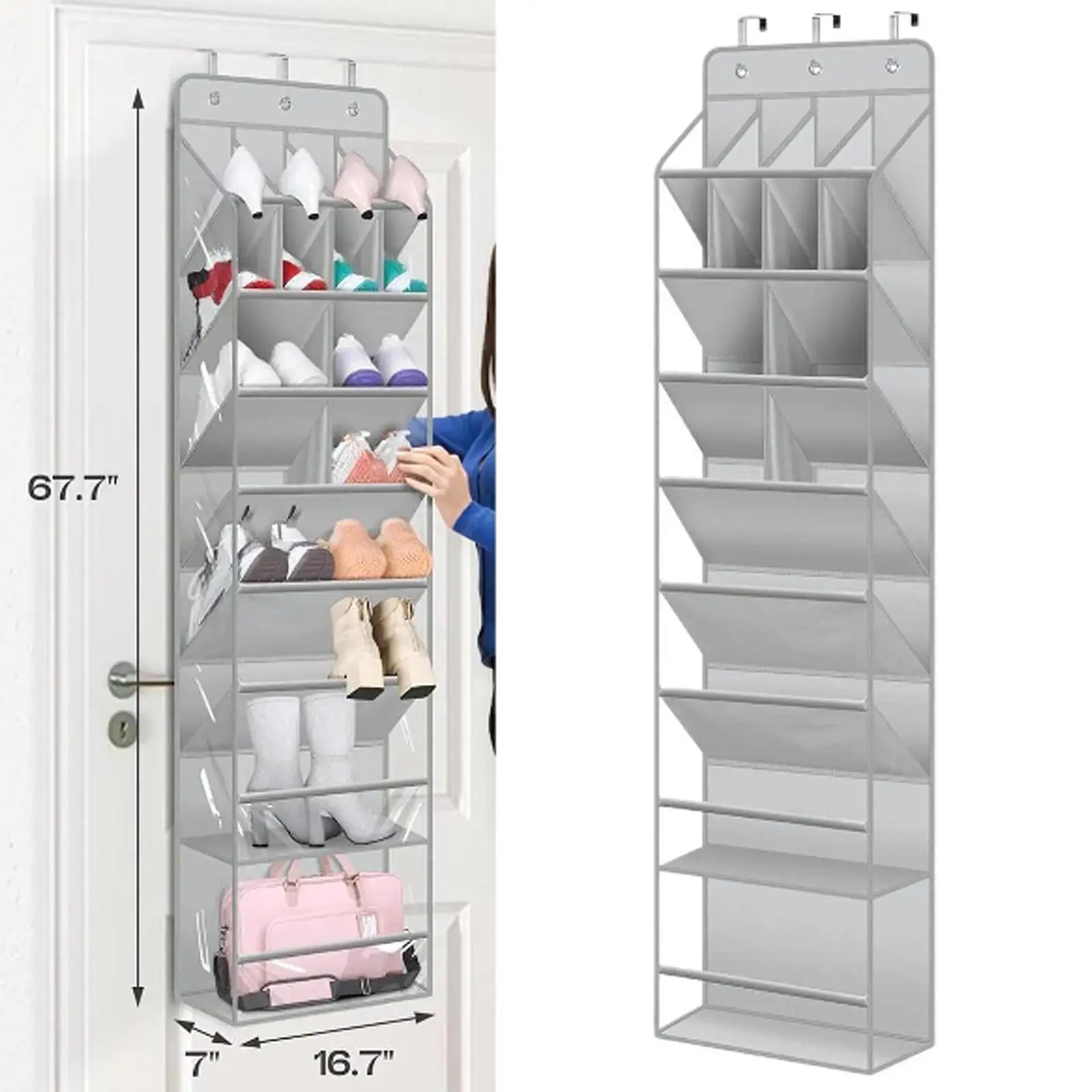 

Над двери органайзер для обуви многоразовые глубокие карманы для игрушек, сумок, полотенец